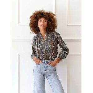 Anthropologie Mille Resort & Travel Francesca Blouse In Le Marais Blouse XS
